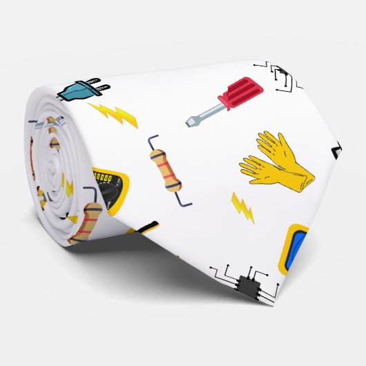 Elektricien Beroep Dad Pattern Stropdas (Opgerold)