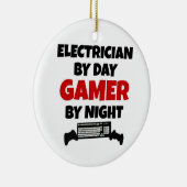 Elektricien bij Day Gamer by Night Keramisch Ornament (Rechts)