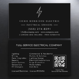 Elektricien – Black Silver Electrical Service Visitekaartje