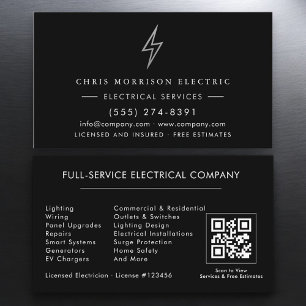 Elektricien – Black Silver Electrical Service Visitekaartje