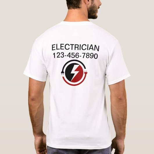 Elektricien Business Logo Work Shirten T-shirt (Achterkant)