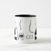 Elektricien Cartoon op Elektroarbeider Mok (Midden)