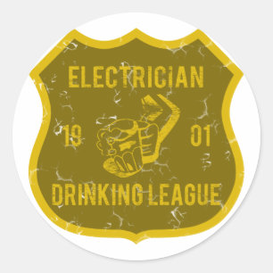 Elektricien Drink Liga Ronde Sticker