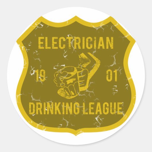Elektricien Drink Liga Ronde Sticker (Voorkant)