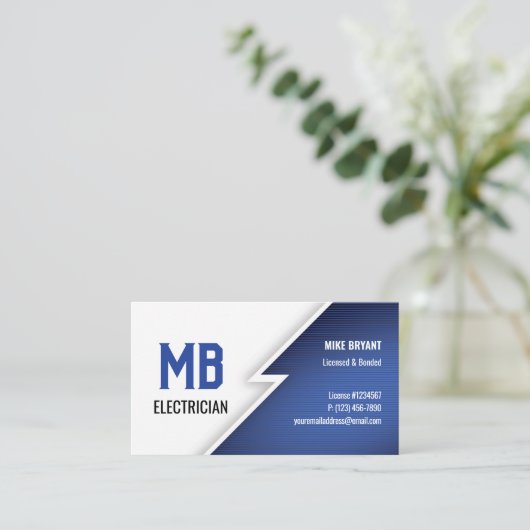 Elektricien / Electric Company Visitekaartje - BLA (Staand voorkant)