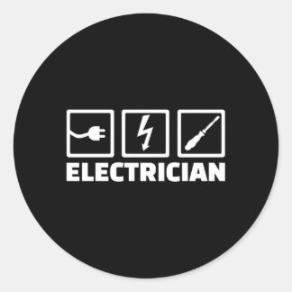 Elektricien Elektricien Zwart Klein Ronde Sticker