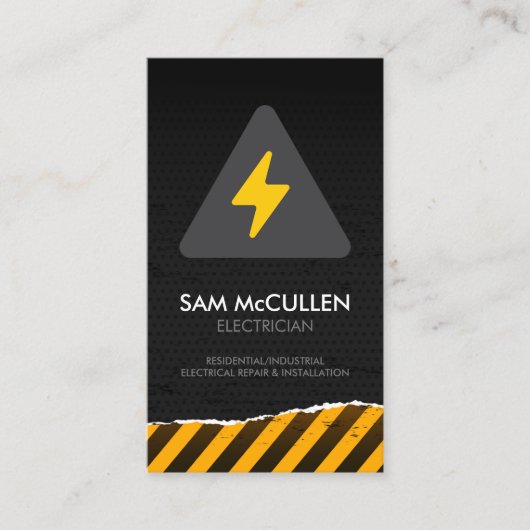 Elektricien elektrisch aannemer Visitekaartje (Voorkant)