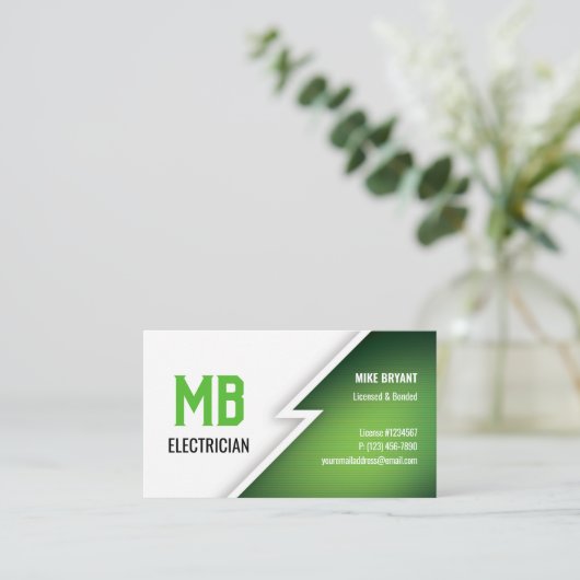 Elektricien/Elektrisch Bedrijf Visitekaartje - GRO (Staand voorkant)