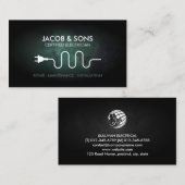 Elektricien Elektrische Aannemer Turquoise Grunge Visitekaartje (Voorkant / Achterkant)