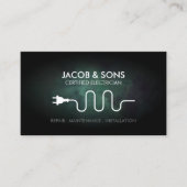 Elektricien Elektrische Aannemer Turquoise Grunge Visitekaartje (Voorkant)