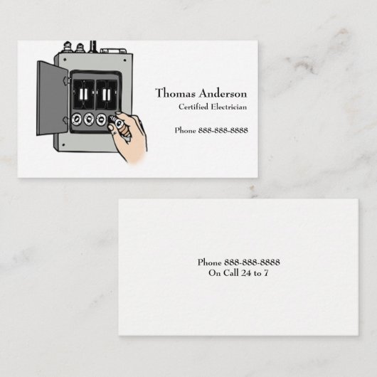 Elektricien Elektrische Bedrijf Visitekaartje (Voorkant / Achterkant)