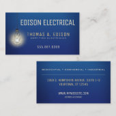 elektricien | elektrische gloeilamp visitekaartje (Voorkant / Achterkant)