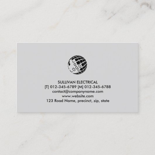 Elektricien Elektroaannemer Visitekaartje (Achterkant)