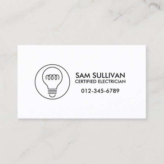 Elektricien Elektroaannemer Visitekaartje (Voorkant)