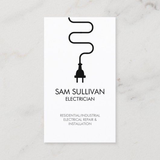 Elektricien Elektroaannemer Visitekaartje (Voorkant)