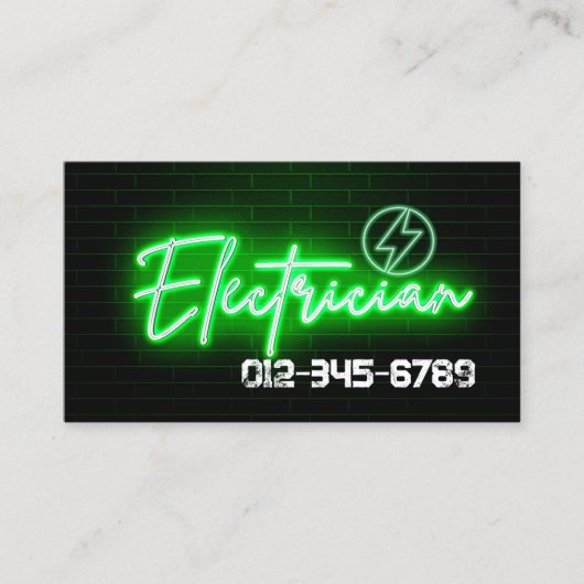 Elektricien Elektroaannemer Visitekaartje (Voorkant)