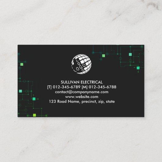 Elektricien Elektroaannemer Visitekaartje (Achterkant)