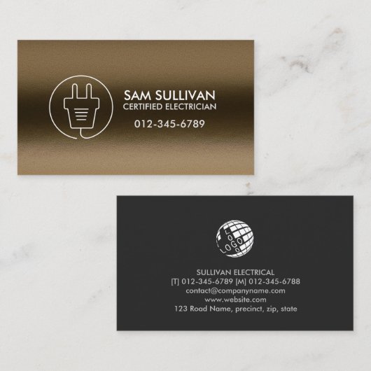 Elektricien Elektroaannemer Visitekaartje (Voorkant / Achterkant)