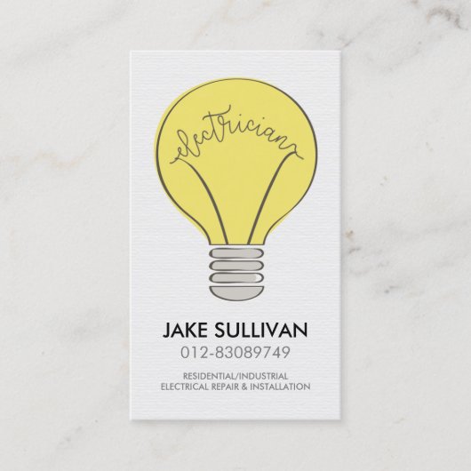 Elektricien Elektroaannemer Visitekaartje (Voorkant)