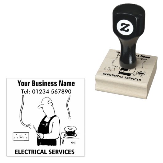 Elektricien Elektrodiensten Rubberstempel (Gestempeld)
