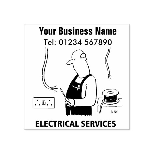 Elektricien Elektrodiensten Rubberstempel (Afrduk)
