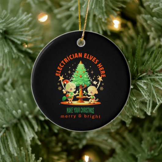 ELEKTRICIEN ELVES HIER KERAMISCH ORNAMENT (Boom)