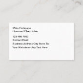 Elektricien Energie Visitekaartjes (Achterkant)