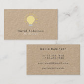 Elektricien Gloeilamp Bruin Groene Kraft Visitekaartje (Voorkant / Achterkant)