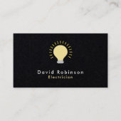 Elektricien Gloeilamp Bruin Luxe Zwart Visitekaartje (Voorkant)