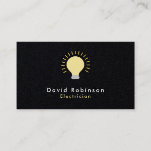 Elektricien Gloeilamp Bruin Luxe Zwart Visitekaartje