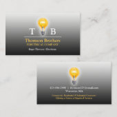 Elektricien gloeilamp Visitekaartje (Voorkant / Achterkant)