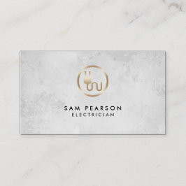 Elektricien Goud Elektrische Plug Icon Visitekaart Visitekaartje
