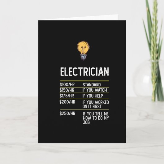 elektricien grappig cadeau cadeau idee kaart (Voorkant)