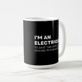 Elektricien Grappige Spreuk Koffiemok (Voorkant rechts)