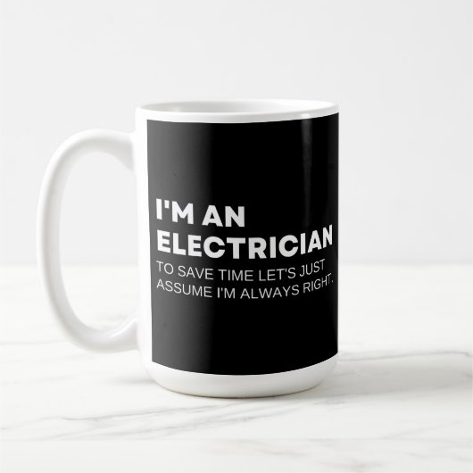 Elektricien Grappige Spreuk Koffiemok (Links)
