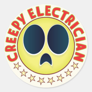 elektricien griezelig ronde sticker