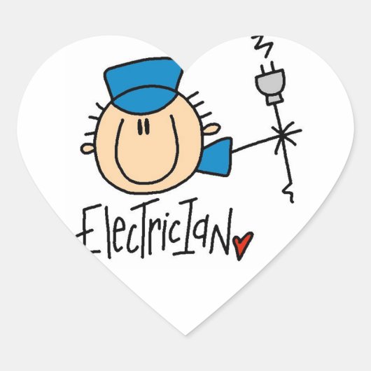 Elektricien Hart Sticker (Voorkant)