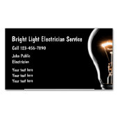 Elektricien Heldere Gloeilamp Magnetisch Visitekaartje (Voorkant)