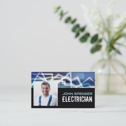 Elektricien Home Wiring Service Verlichting Visitekaartje (Staand voorkant)