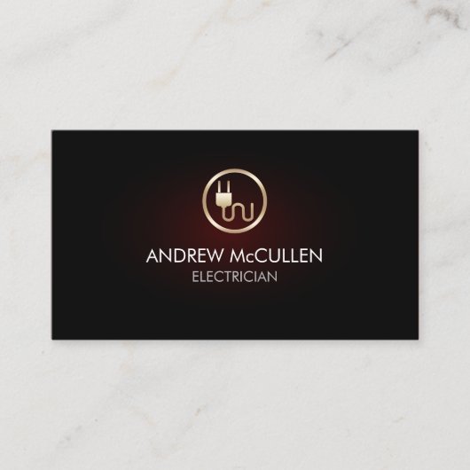 Elektricien Huis Reparatie Elektrische Plug Pictog Visitekaartje (Voorkant)