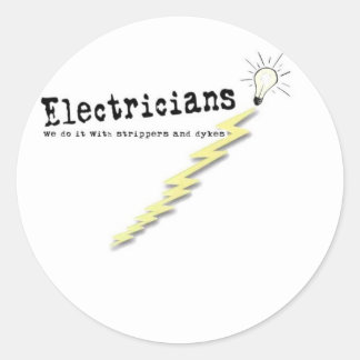 elektricien Humor Ronde Sticker