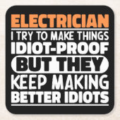Elektricien Ik probeer dingen grappig te zeggen Kartonnen Onderzetters (Voorkant)