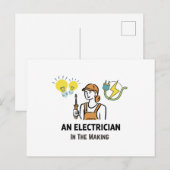 Elektricien in de maak briefkaart (Voorkant / Achterkant)