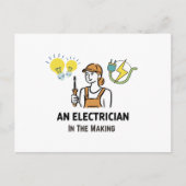 Elektricien in de maak briefkaart (Voorkant)