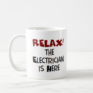 elektricien is hier koffiemok