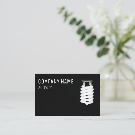 elektricien/lichtontwerper visitekaartje (Staand voorkant)