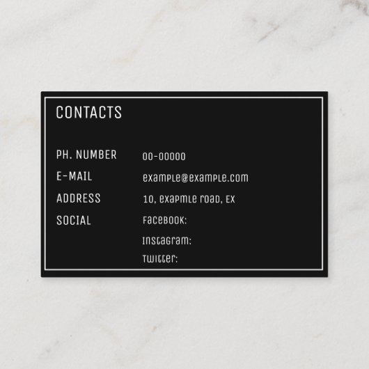 elektricien/lichtontwerper visitekaartje (Achterkant)