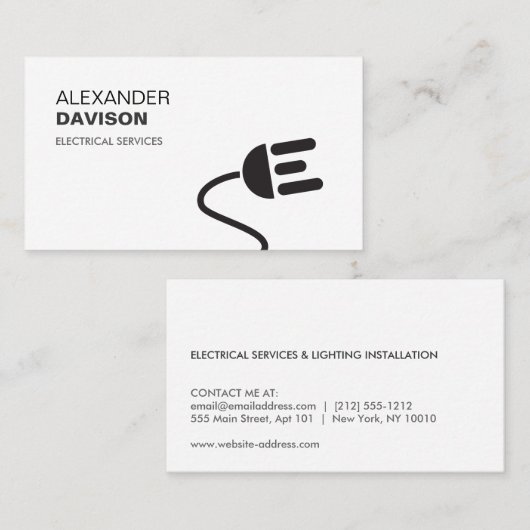 ELEKTRICIEN LOGO MODERN VISITEKAARTJE II (Voorkant / Achterkant)