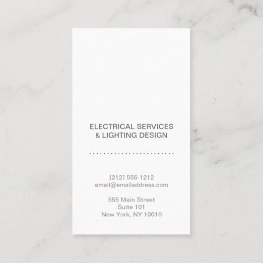 ELEKTRICIEN LOGO MODERN VISITEKAARTJE III (Achterkant)