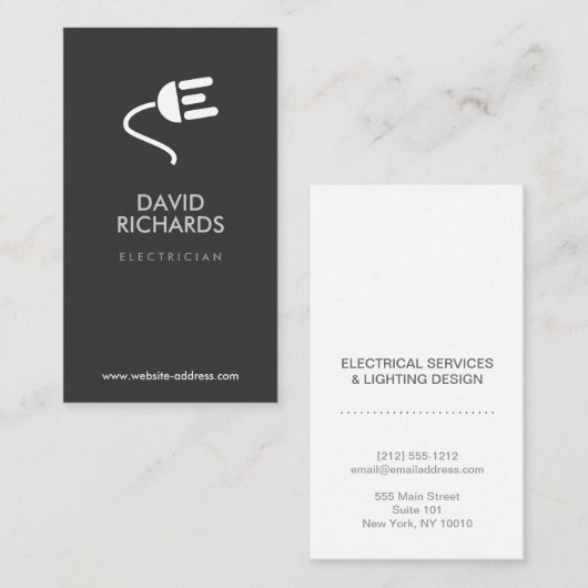 ELEKTRICIEN LOGO MODERN VISITEKAARTJE III (Voorkant / Achterkant)